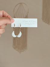 Load image into Gallery viewer, Rainbow Moonstone Crescent Moon Earrings
